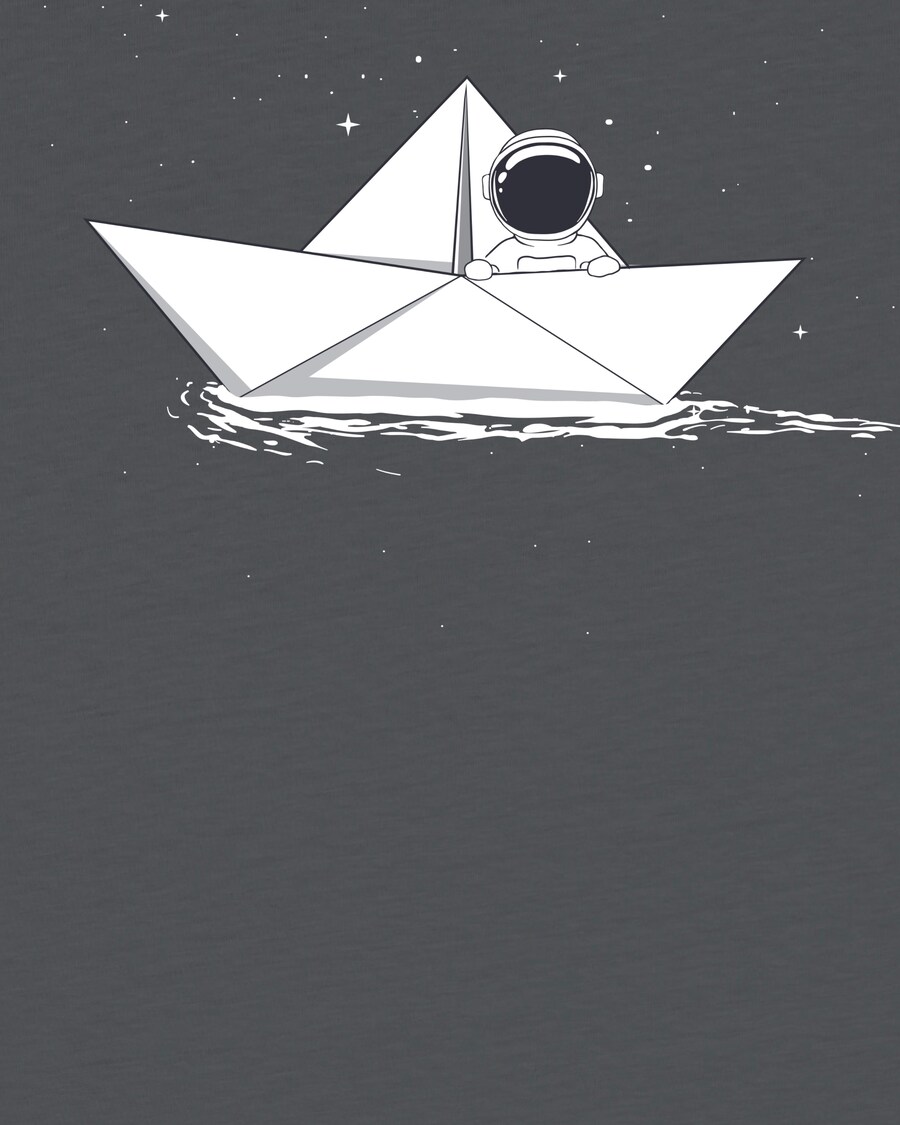 Рубашка watabout.kids Astronaut In Paper Boat, антрацит/дымчато-серый — фото 4