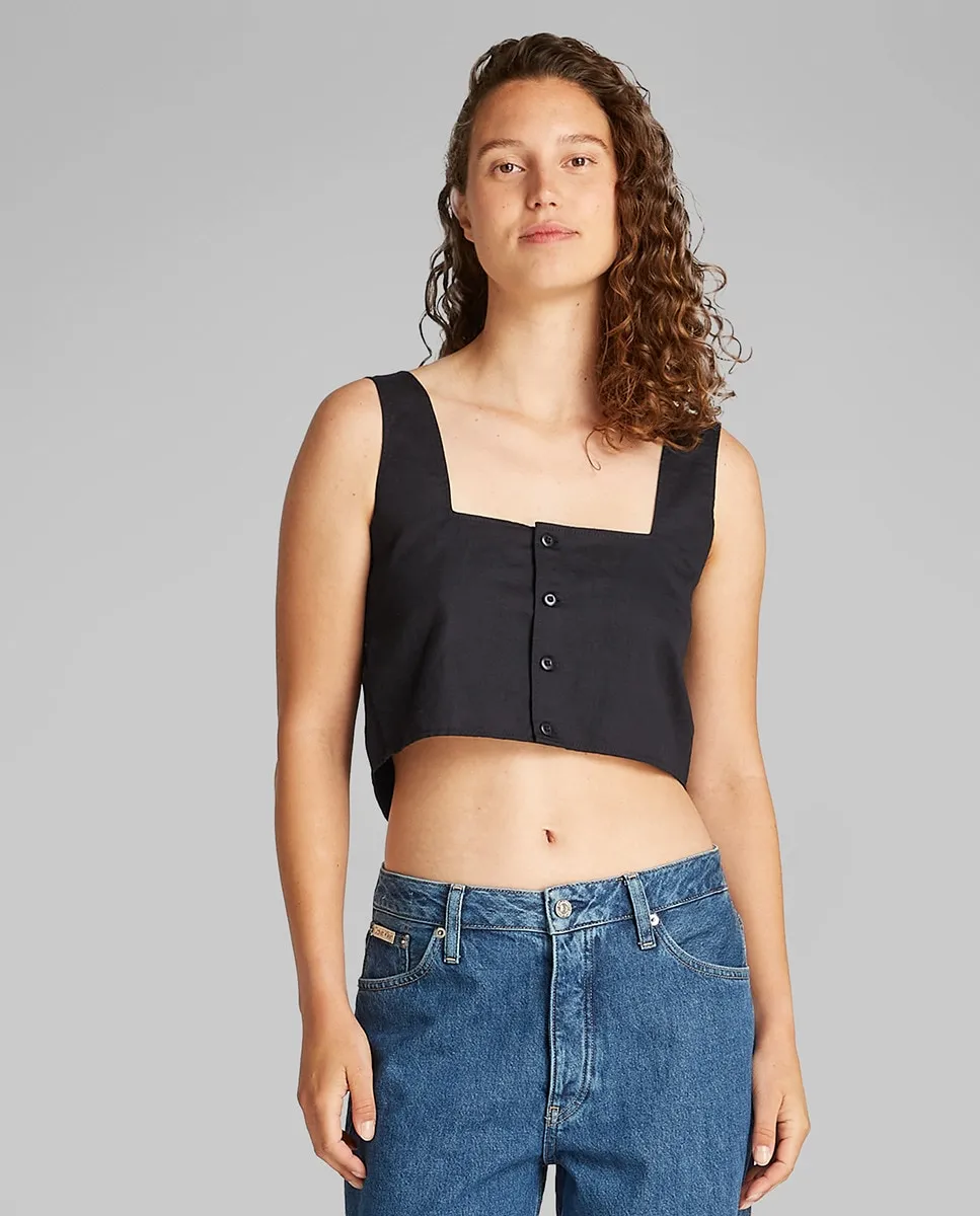 

Женская майка из льна Calvin Klein Jeans, черный