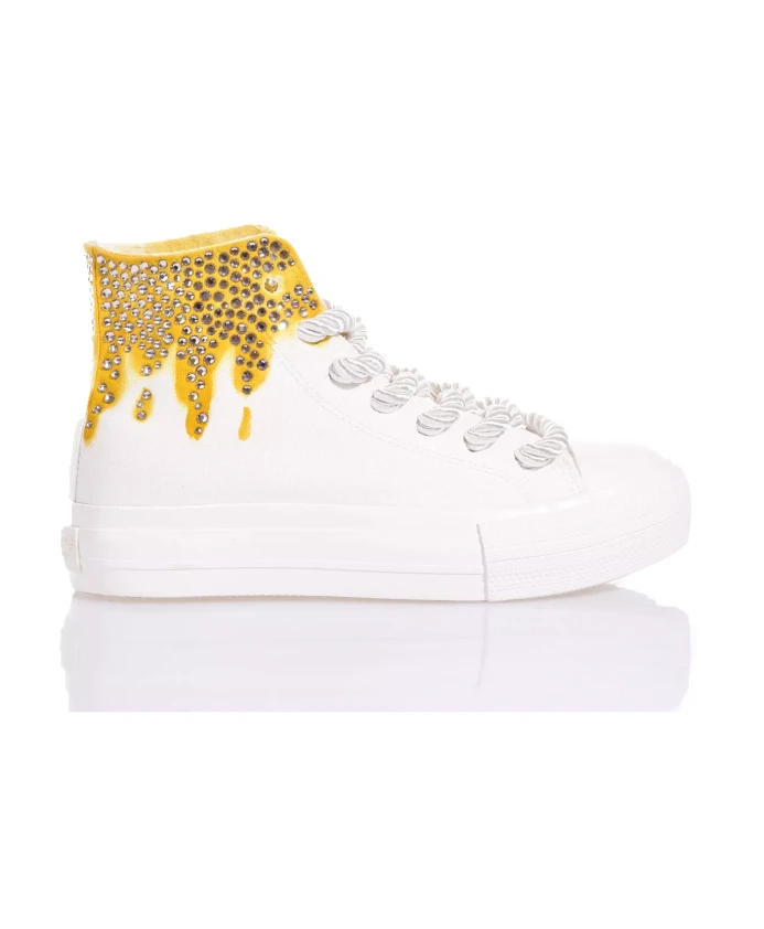 

Кроссовки ручной работы из белого золота Mimanera, белый