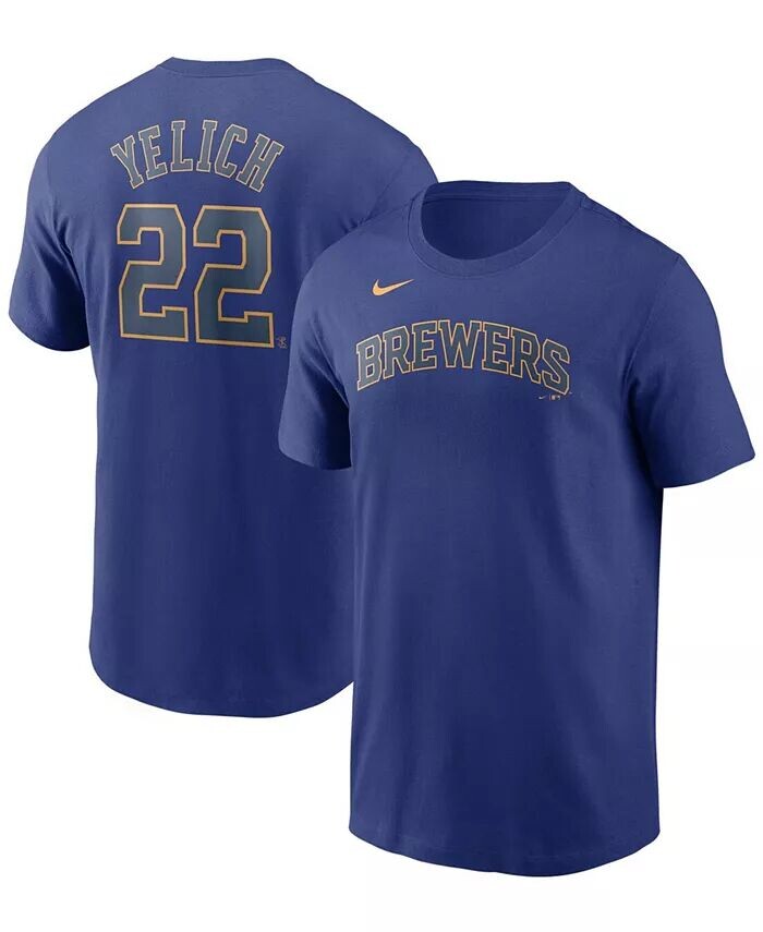 

Мужская футболка Christian Yelich Royal Milwaukee Brewers с именем и номером Nike