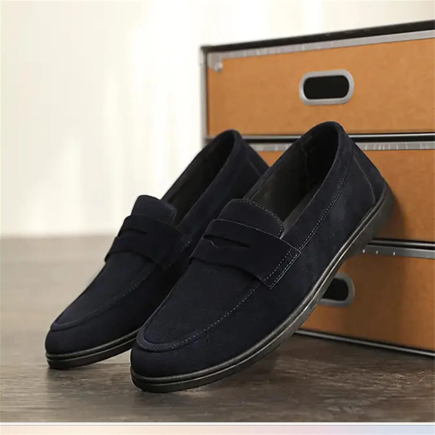 Мокасины замшевые Loafers Blue JSDWNDO — фото 3