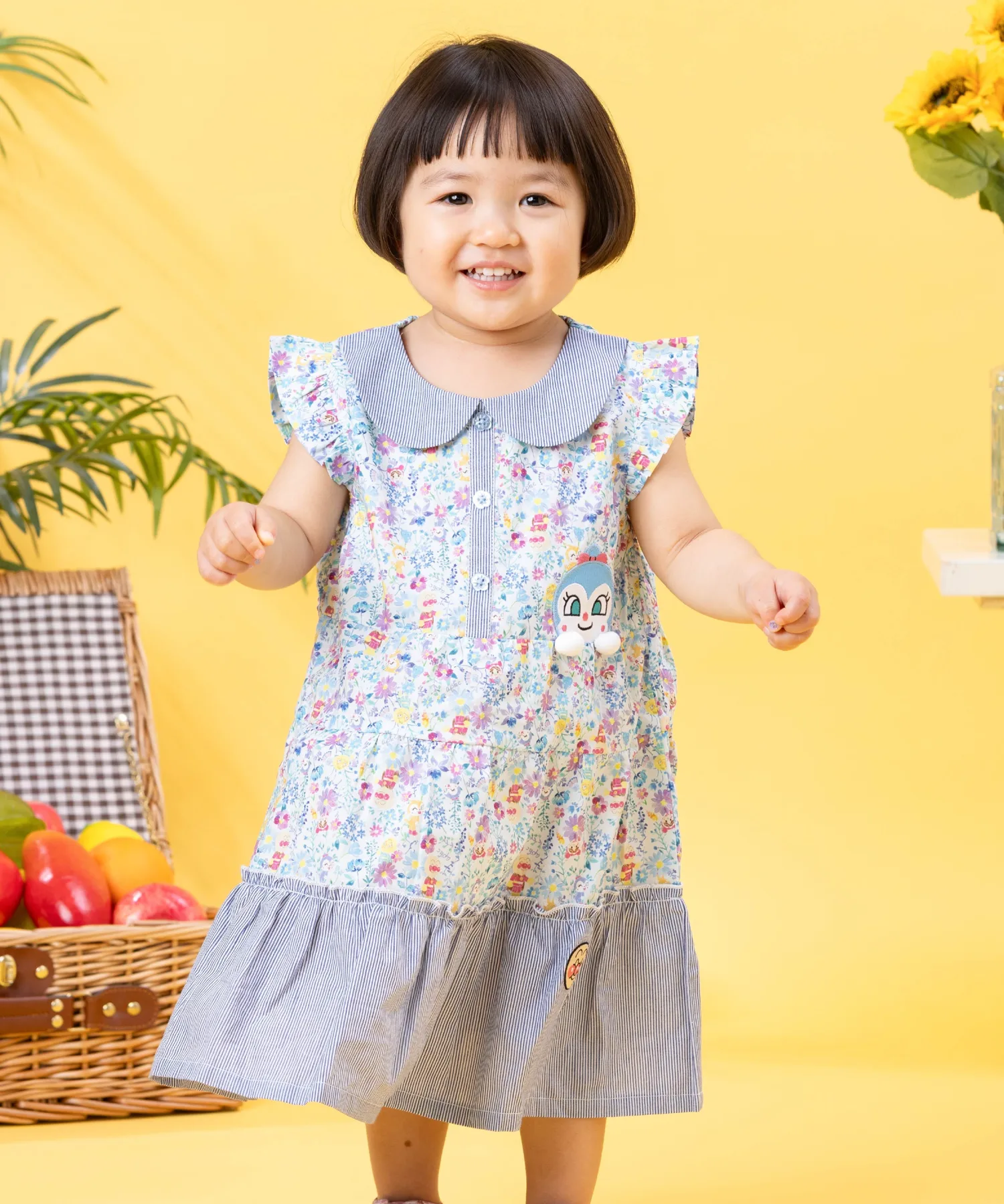 Детская коллекция ANPANMAN / (K) Платье с аппликацией Hyokkori Anpanman Kids Collection, Saxophone Blue — фото 2