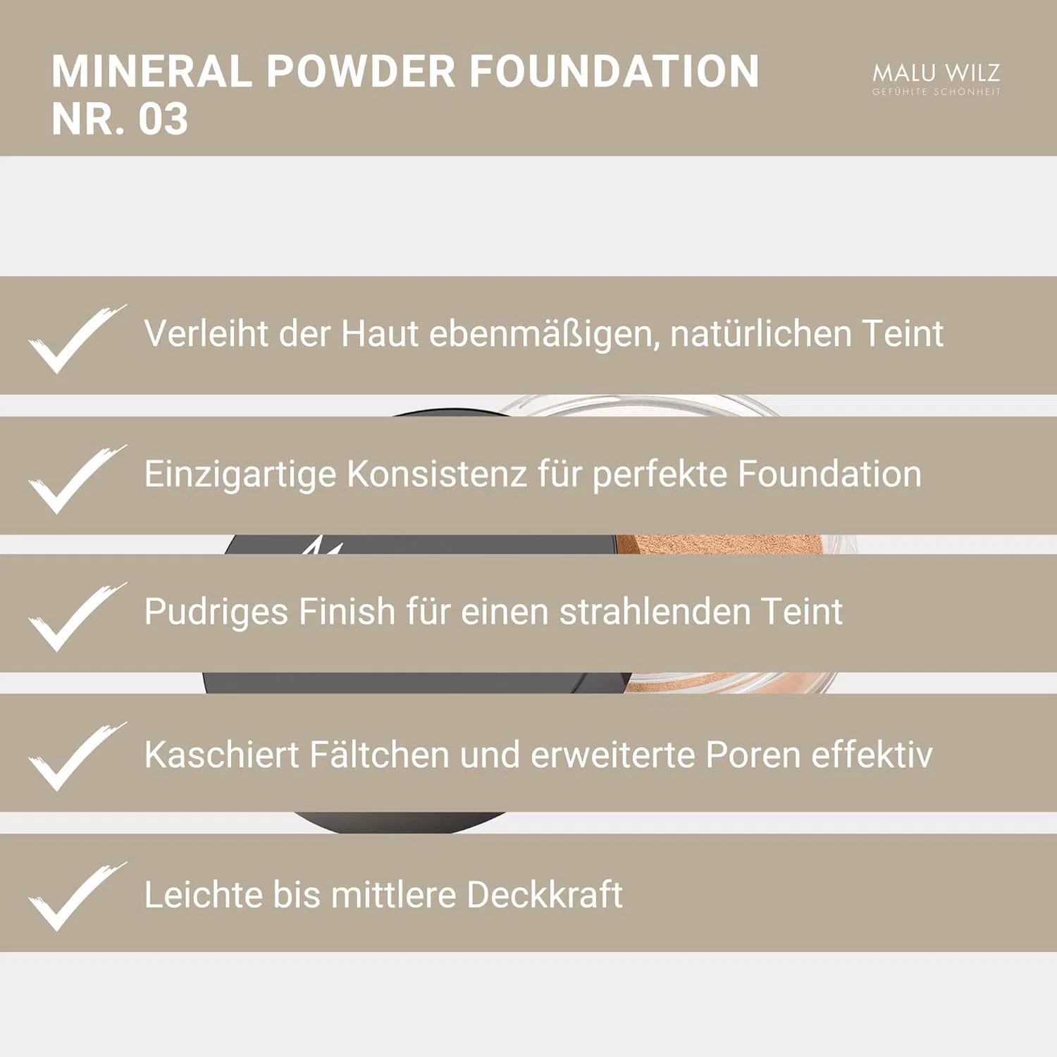 Минеральная пудра-основа «Just Minerals Powder Foundation» от Malu Wilz Malu Wilz, Transparent — фото 4