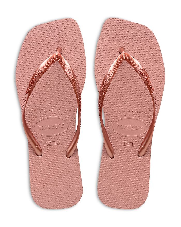 Женские узкие шлепанцы с квадратным носком без застежек havaianas