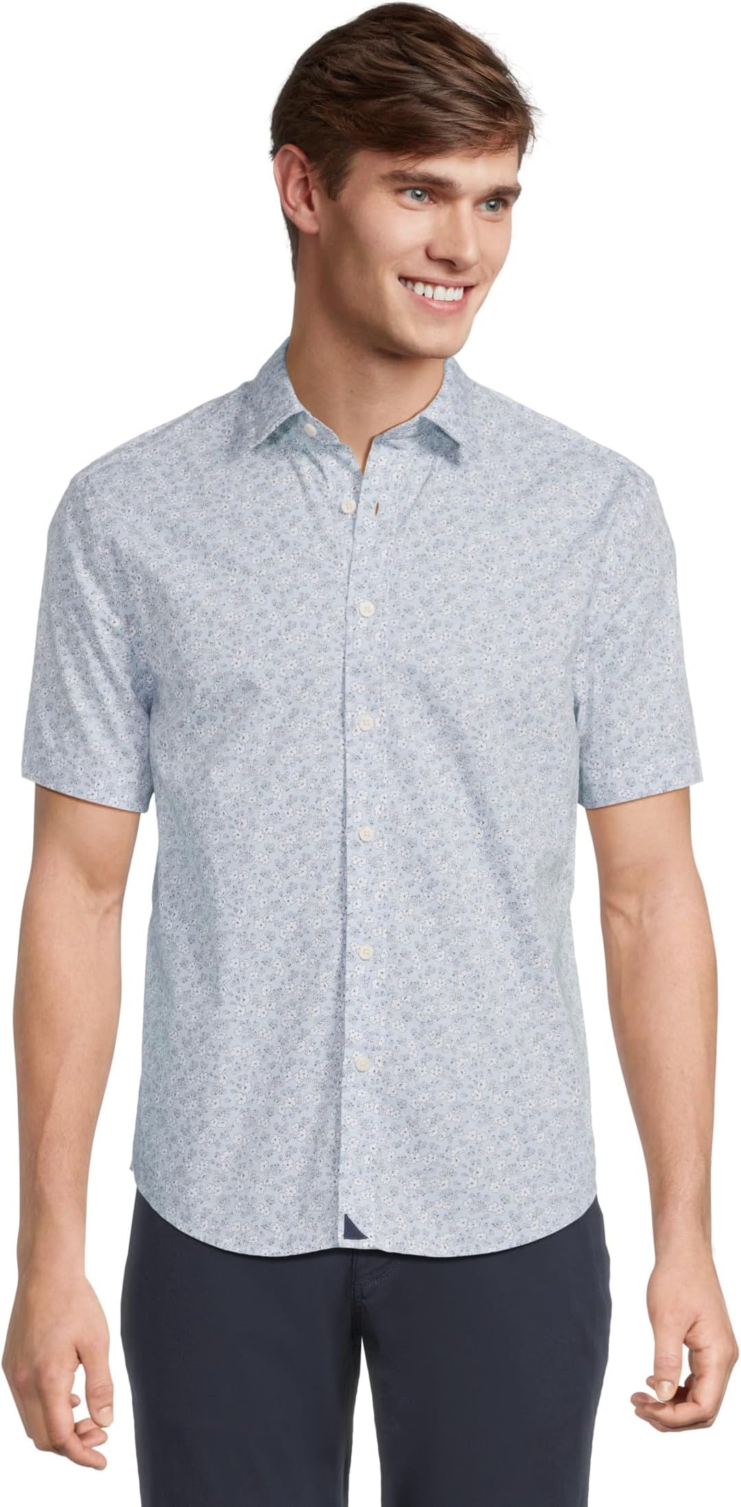 

Рубашка UNTUCKit Stretch Cotton Short Sleeve Ashford Shirt, цвет Light Blue