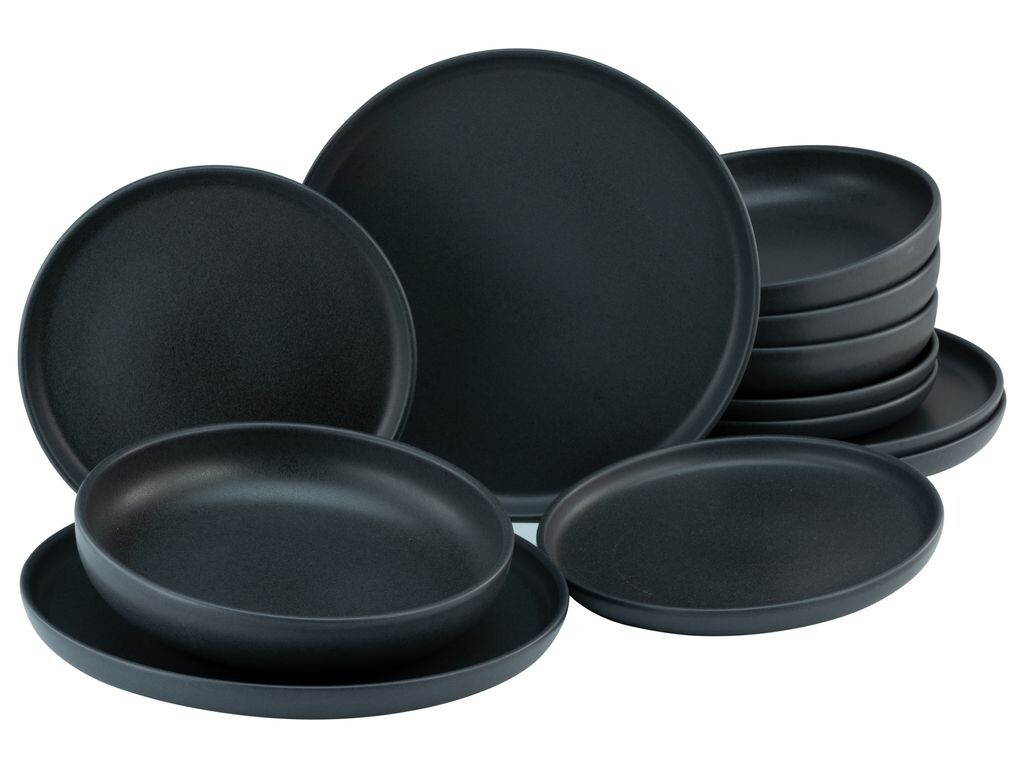 

CreaTable, 22979, Uno Черный, набор тарелок, 12 предметов, керамика