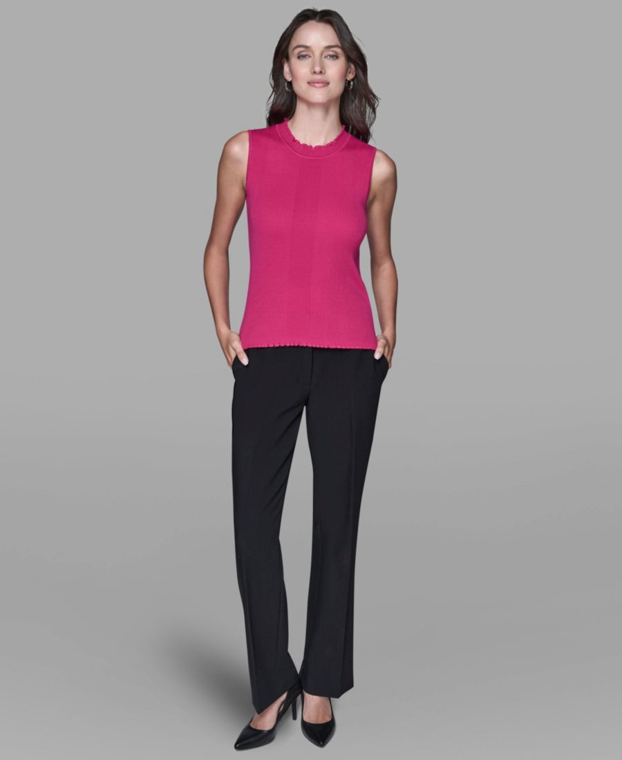 

Женская трикотажная блузка без рукавов с оборками KARL LAGERFELD PARIS, Fuchsia