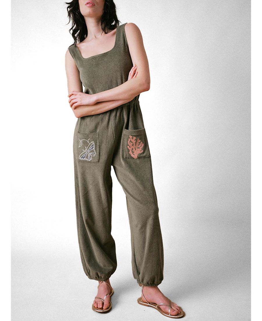 

Женский комбинезон из махровой ткани цвета морского коралла Cape Cove, Khaki