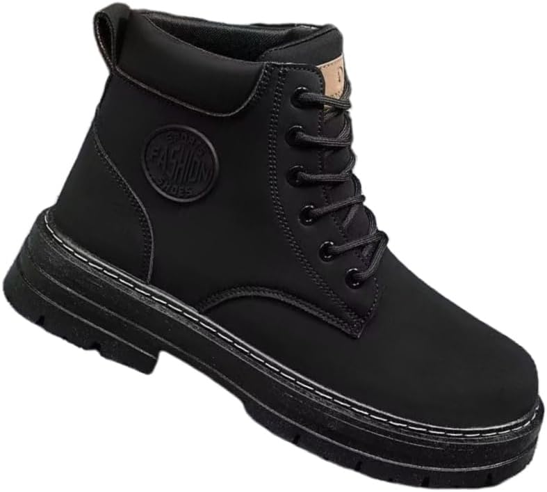 

Мужские высокие короткие ботинки большого размера - противоскользящие и прочные, модные и универсальные, подходят для путешествий и активного отдыха Fmshi, черный