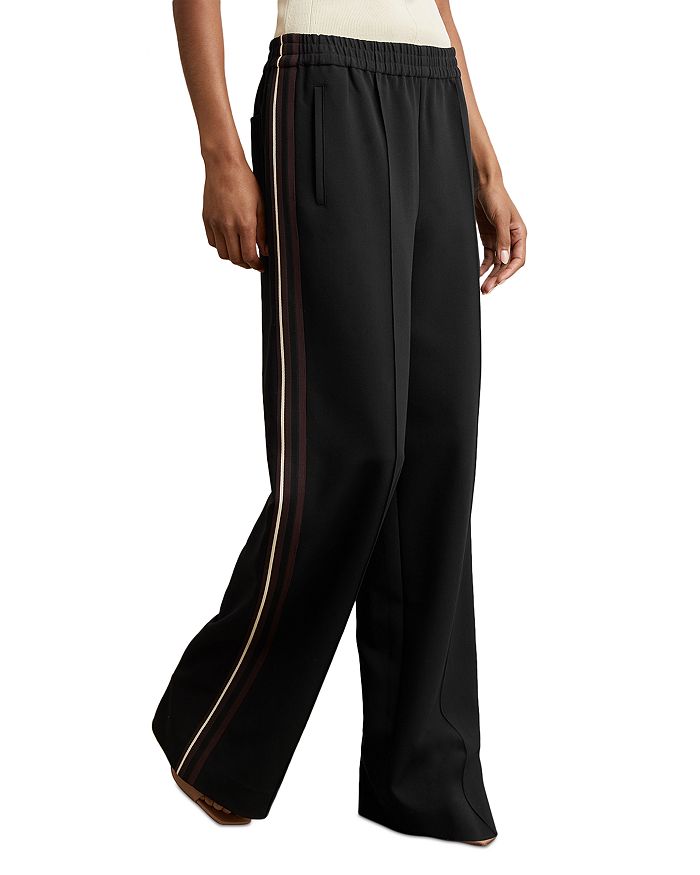 

Широкие брюки с боковыми полосками REISS, черный