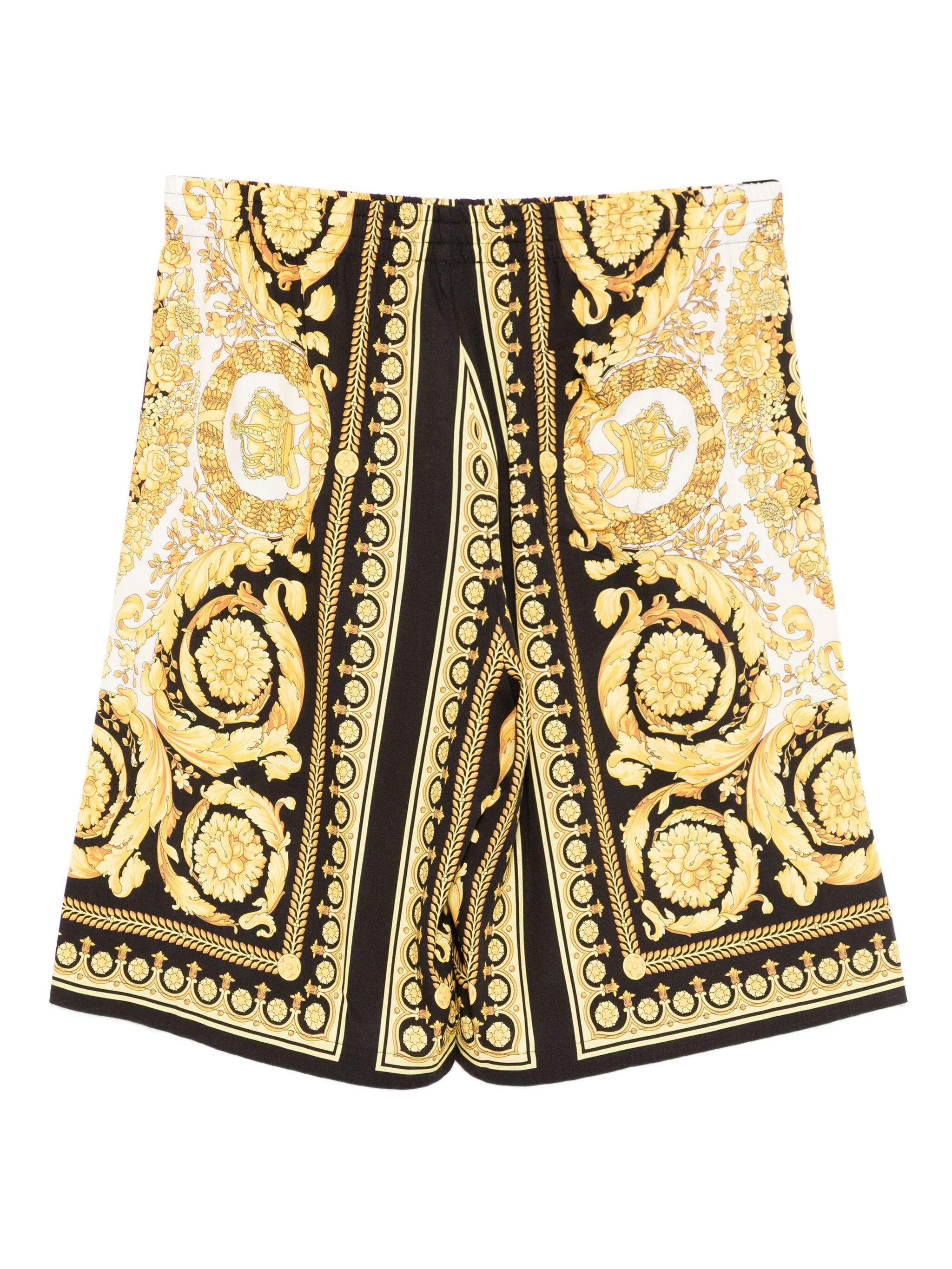 Шорты с принтом Barocco Versace Kids, желтый — фото 2