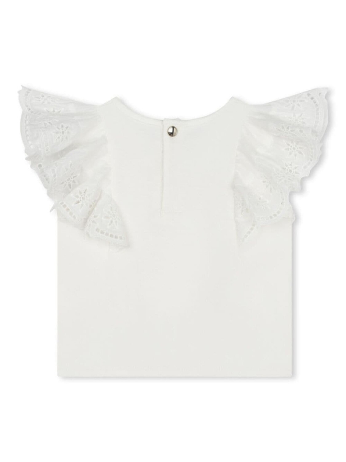 Chloé Kids блузка из органического хлопка с вышивкой, белый — фото 2