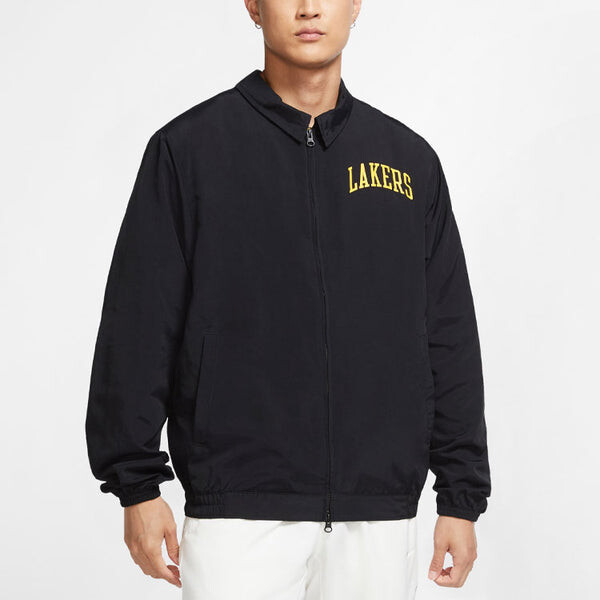 Куртка Nike Los Angeles Lakers NBA Lightweight lapel Zipper Long Sleeves Logo Jacket Black, черный — фото 3