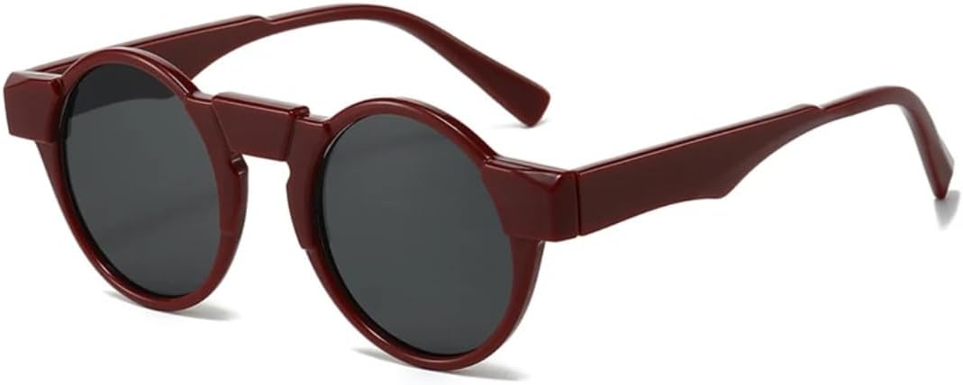 

Модные маленькие круглые солнцезащитные очки в стиле стимпанк для женщин, ретро, ​​с прозрачными линзами цвета океана, защита от УФ-излучения UV400, роскошные очки для мужчин в стиле панк VFDHN, Red Gray