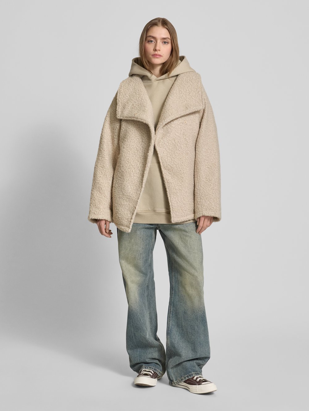 

Пальто с завязывающимся поясом Gina Tricot, бежевый