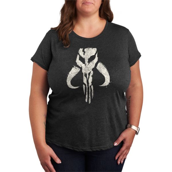 

Футболка с изображением мандалорца большого размера Star Wars, серый