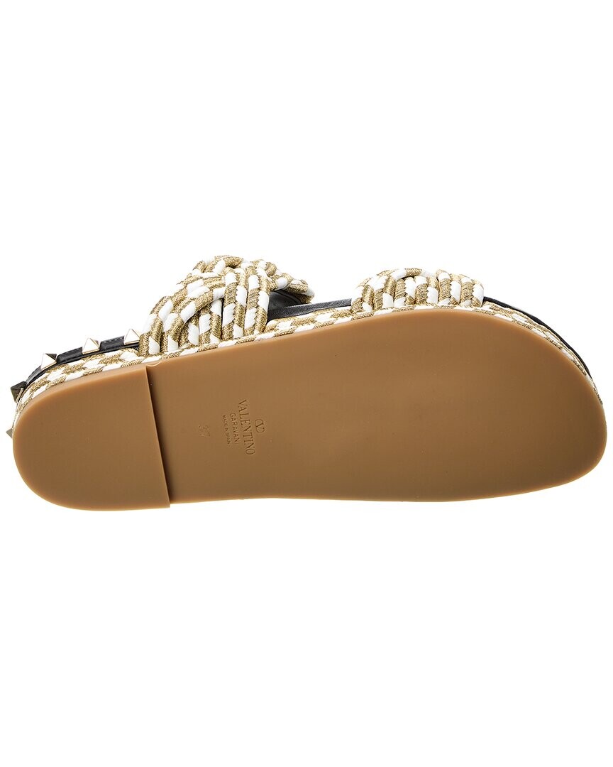 

Сандалии Valentino из веревки и кожи, золото