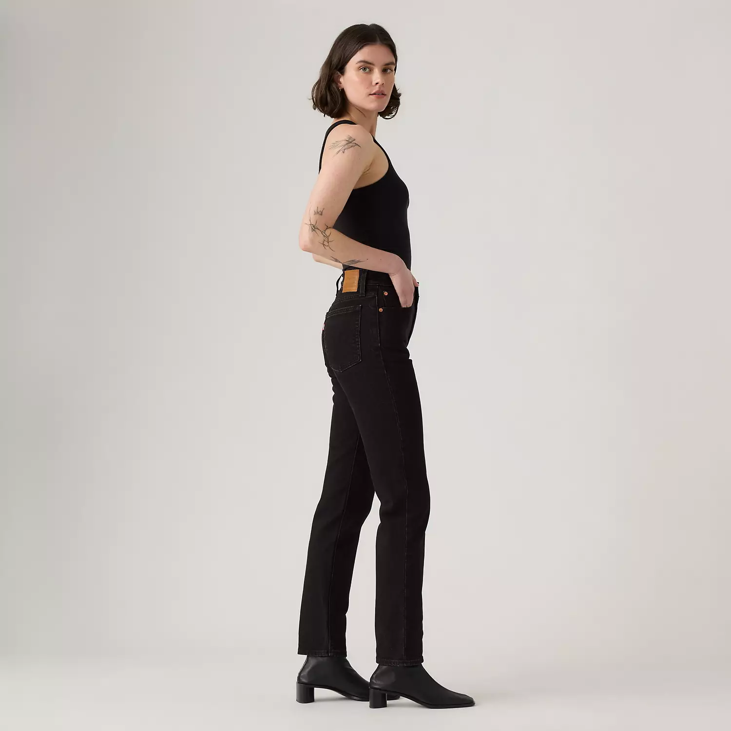 Женские джинсы Wedgie Slim Fit Levi's, цвет She's In The Zone - Black — фото 4