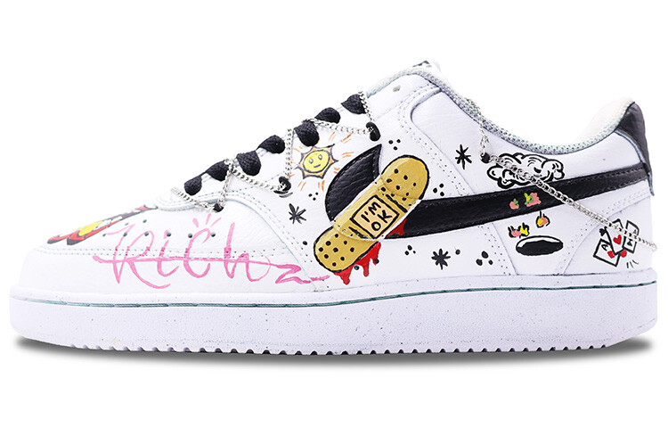 

Кроссовки для скейтбординга Court Vision 1 мужские с низким верхом белого/черного цвета Nike, Черный, Кроссовки для скейтбординга Court Vision 1 мужские с низким верхом белого/черного цвета Nike