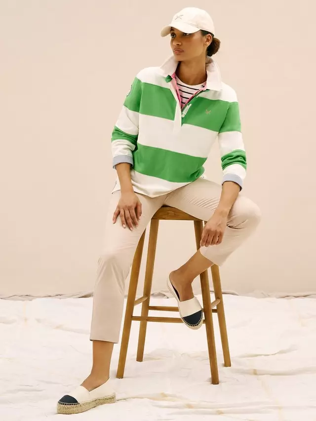 

Рубашка Crew Clothing Long Sleeve Stripe Rugby, цвет bottle/green