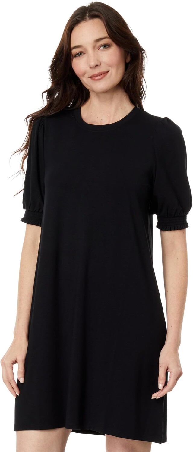

Платье Lilla P Smocked Sleeve Crew Neck Dress, черный