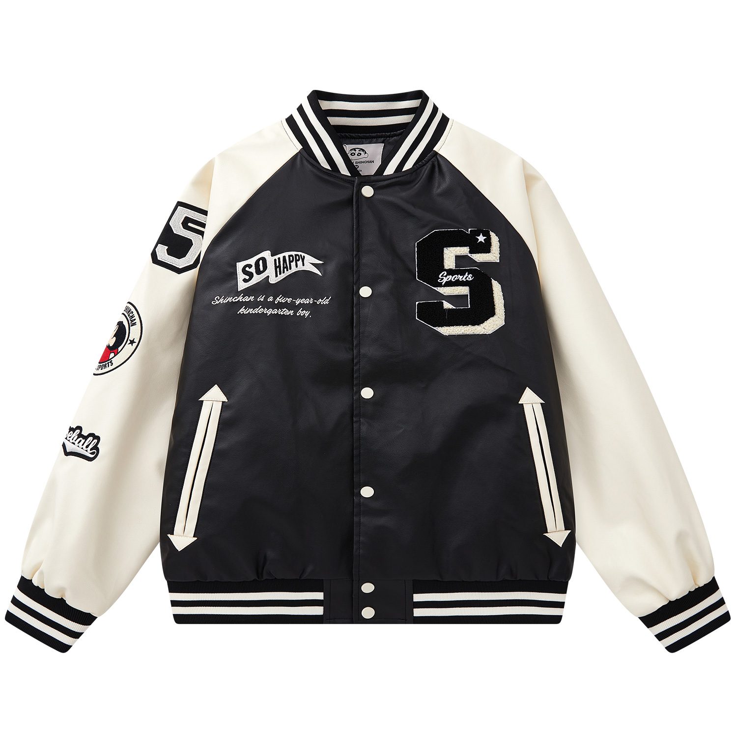 

Crayon Shinchan Бейсбольная куртка унисекс, Black[Baseball Collar]