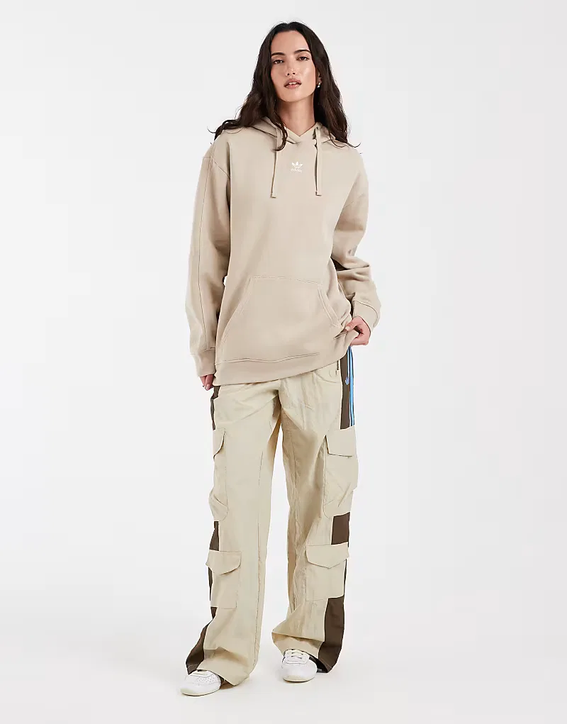 Толстовка Adidas Originals Essential Oversized Hoodie, бежевый — фото 2