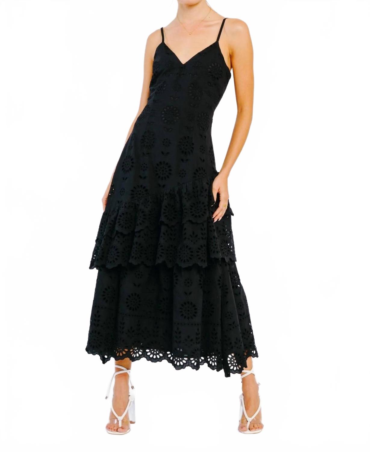 

Платье макси с вышивкой Gudrun на бретелях черного цвета Ciebon, черный