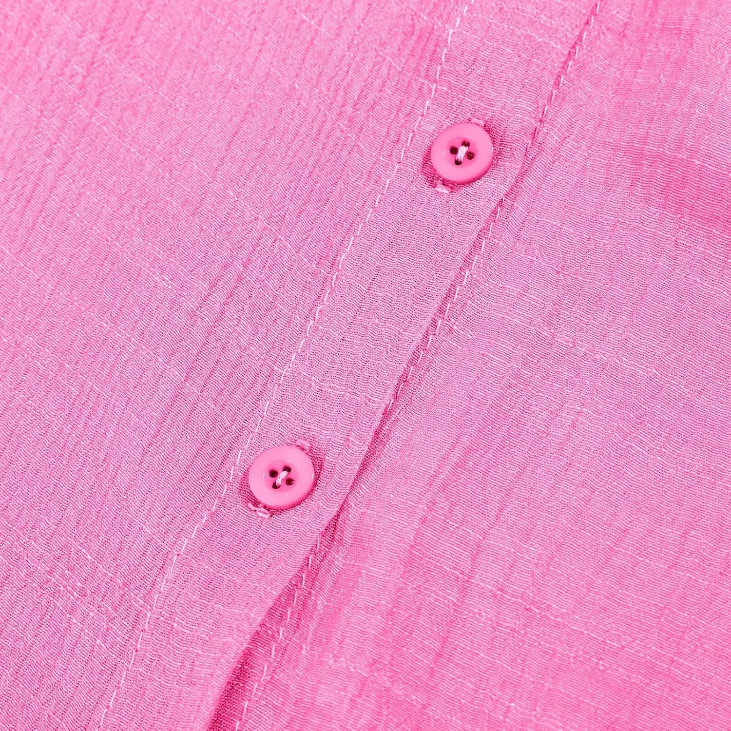 Блуза с коротким рукавом, свободная, однотонная, женская, Pink — фото 3