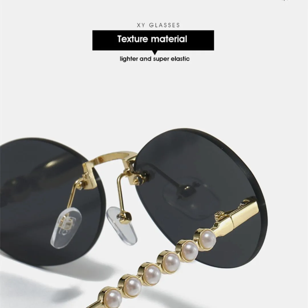 

Роскошные безрамочные солнцезащитные очки «кошачий глаз» с градиентным переходом цвета для женщин и мужчин, с защитой от УФ-излучения UV400 TYUVIVO, Golden Pink