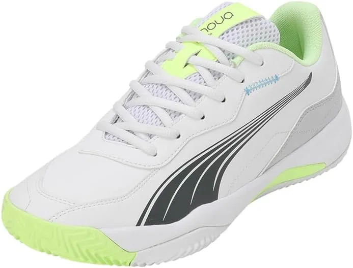 Теннисные кроссовки PUMA Nova Smash унисекс, Puma White Luminous Blue Fizzy Apple Shadow Gray