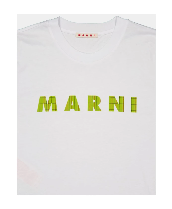 Хлопковая футболка с логотипом Marni, белый — фото 3