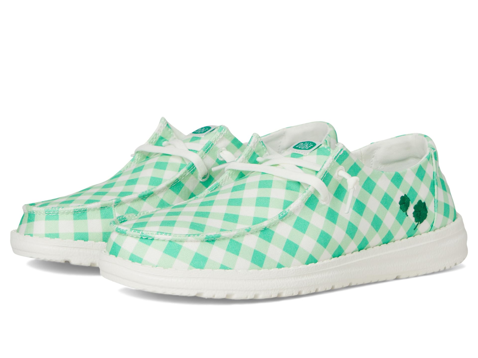 Лоферы Hey Dude Wendy Shamrock Gingham, цвет Green/White