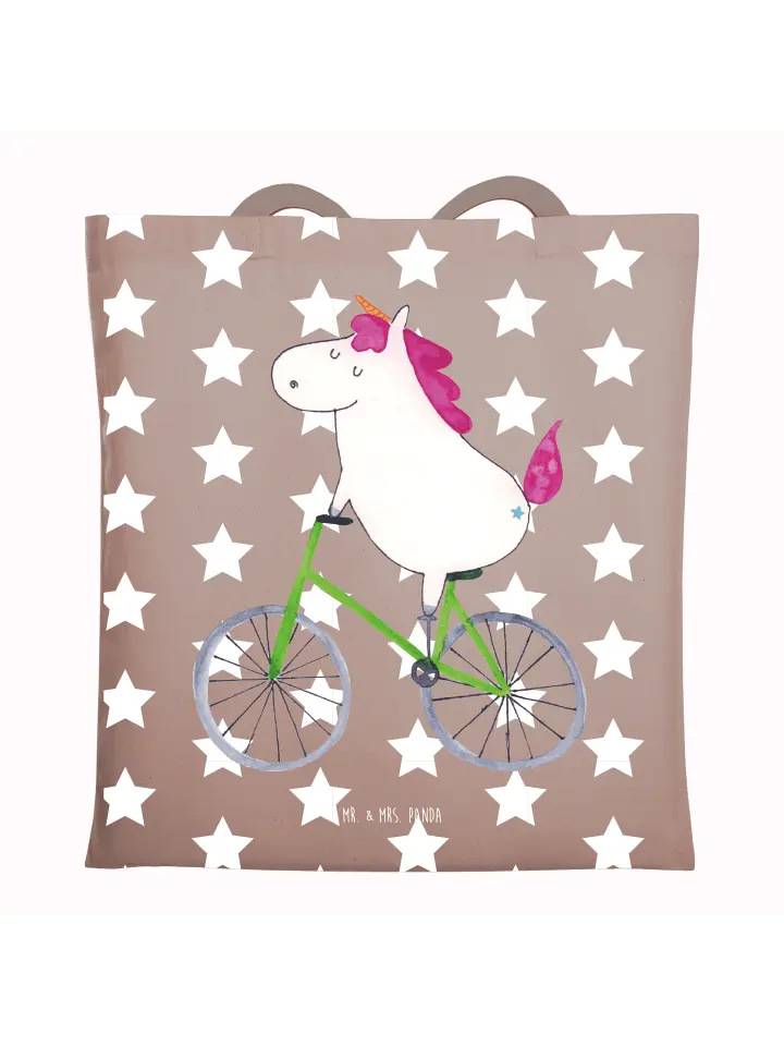 

Сумка для переноски Mr & Mrs Panda Einhorn Radfahrer ohne Spruch, пастельно-коричневый