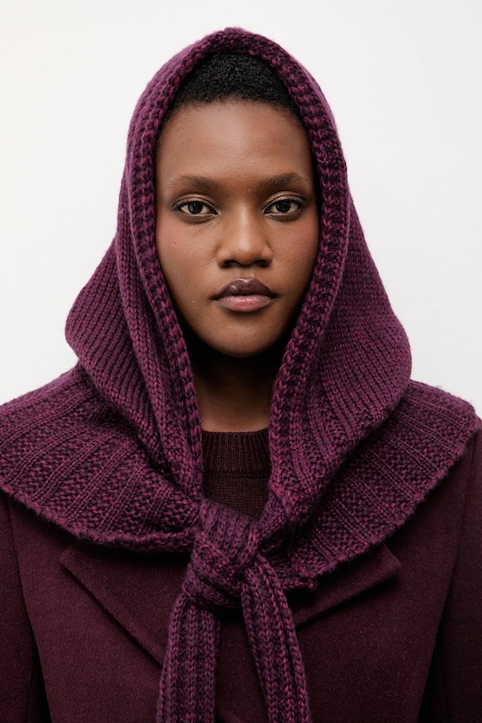 

Капюшон из мериносовой шерсти Answear.LAB, бордовый