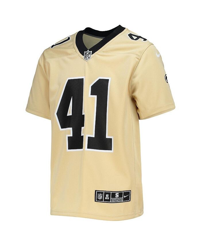 Джерси Big Boys Alvin Kamara Gold New Orleans Saints Inverted Team Game Nike, золотой — фото 3