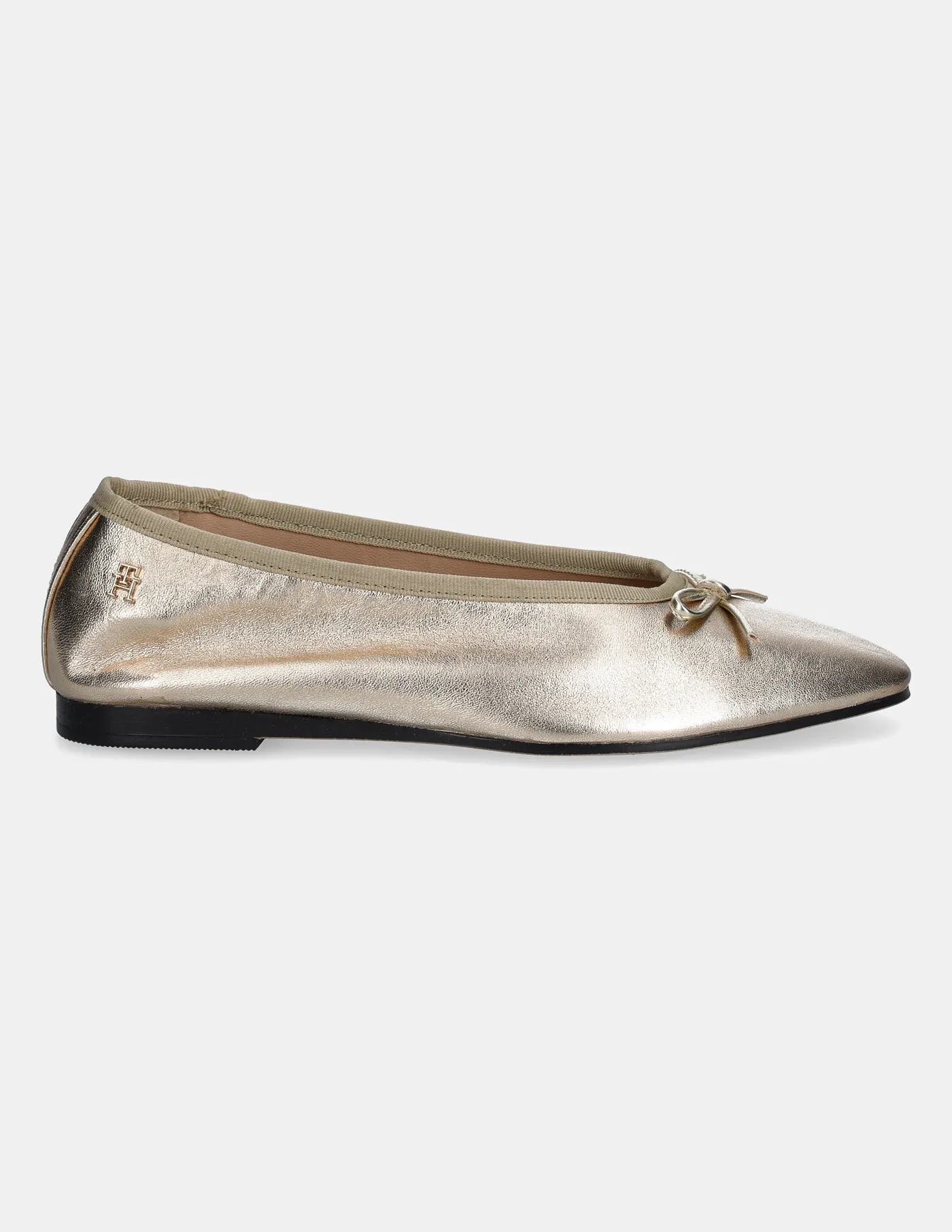 Кожаные балетки BALLERINA SOFT LEATHER METALLIC Tommy Hilfiger, золотой — фото 3