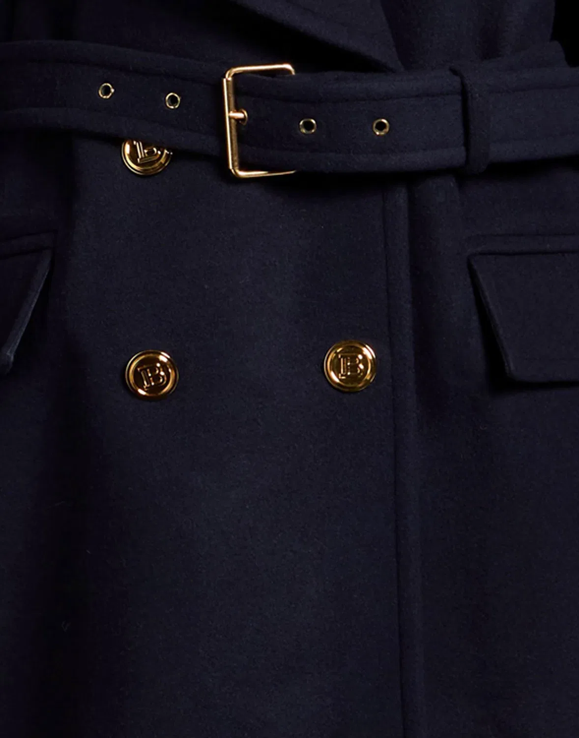 Пальто приталенное Navy BALMAIN — фото 2