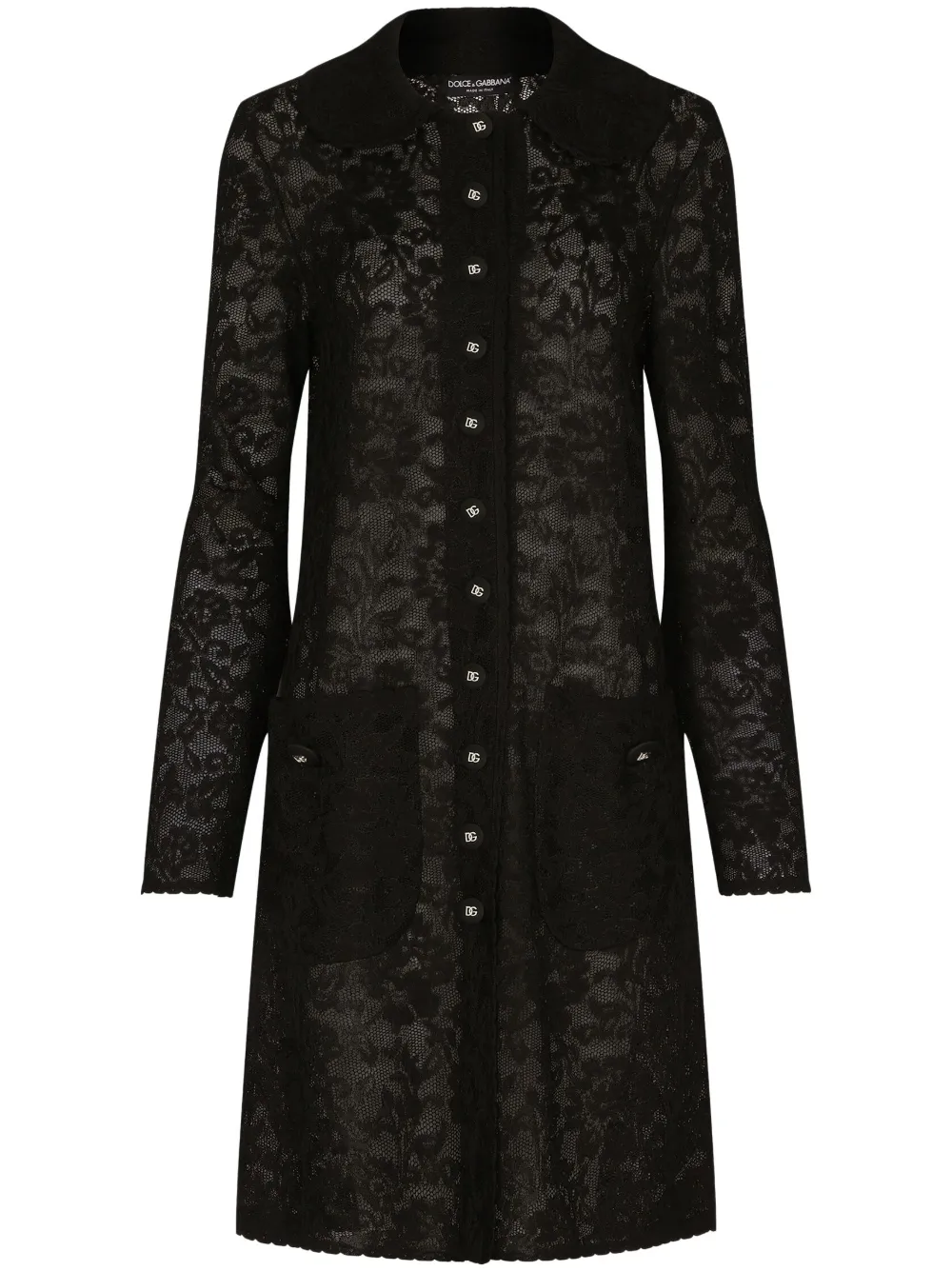 

Кружевной жакет с логотипом DG DOLCE & GABBANA, черный