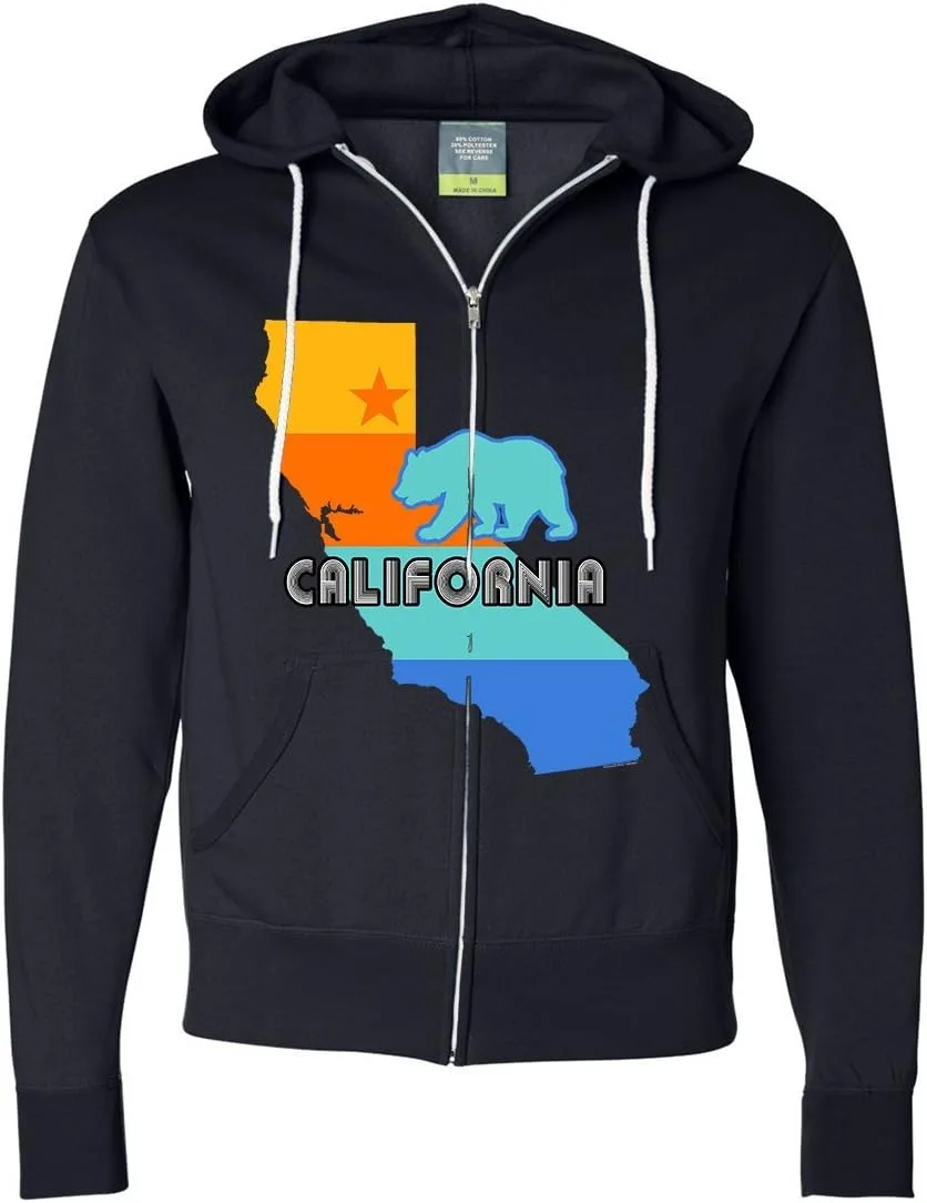 

Толстовка с капюшоном на молнии California Bear State Stripes Dolphin Shirt Co