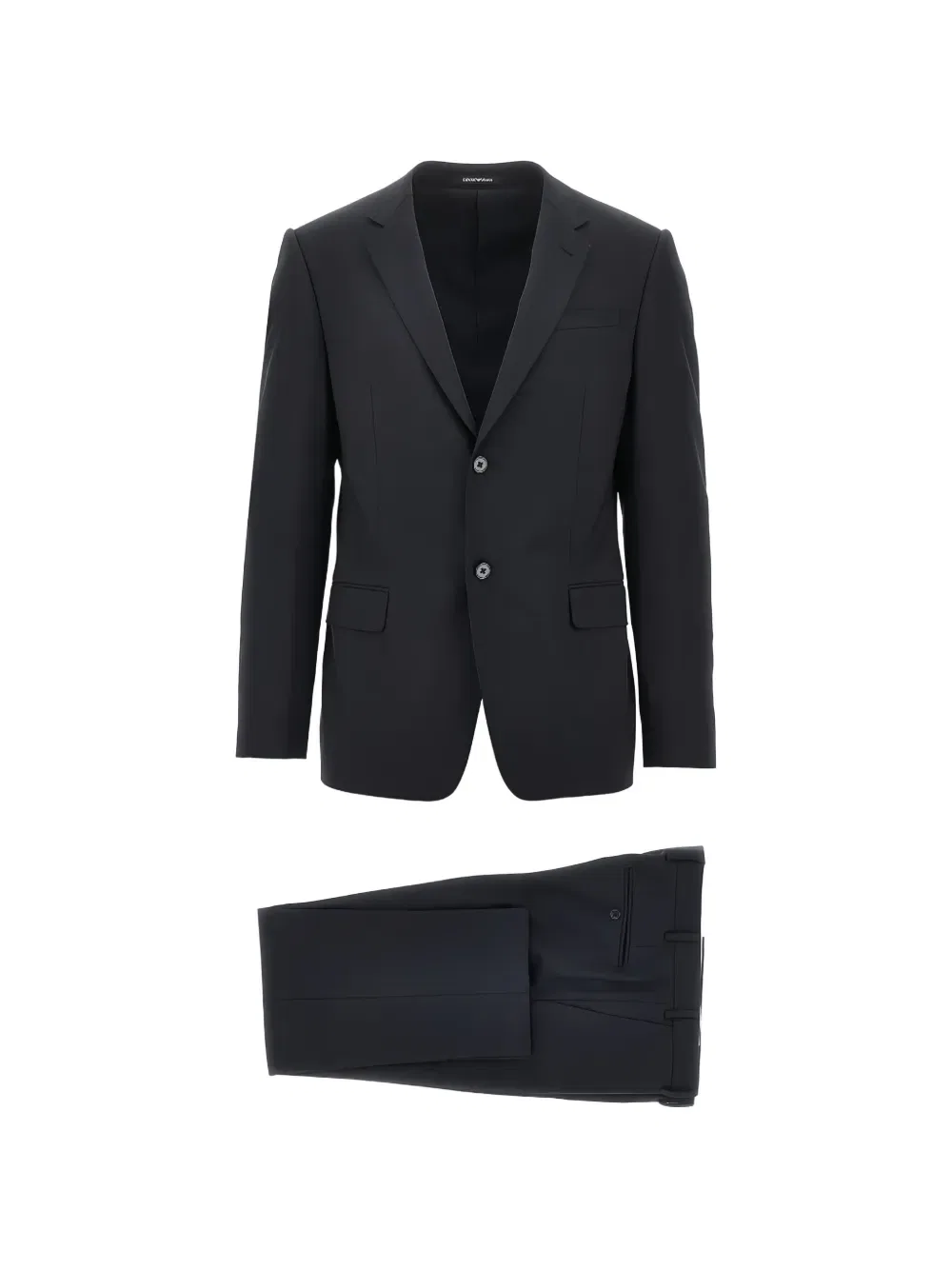 Однобортный костюм из шерстяной смеси Emporio Armani, черный