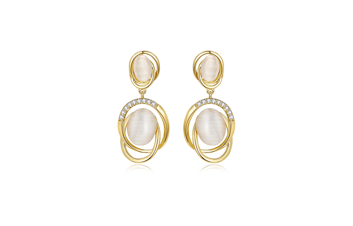 

MCK Стеклянные серьги cat eye для женщин gold