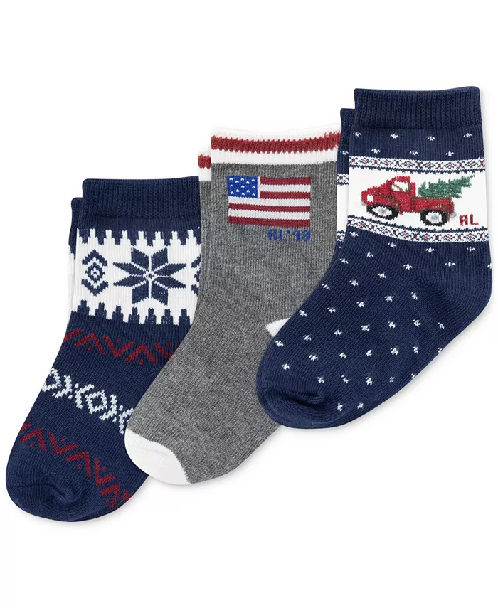 

Детские носки 3 шт Holiday Truck Polo Ralph Lauren, синий