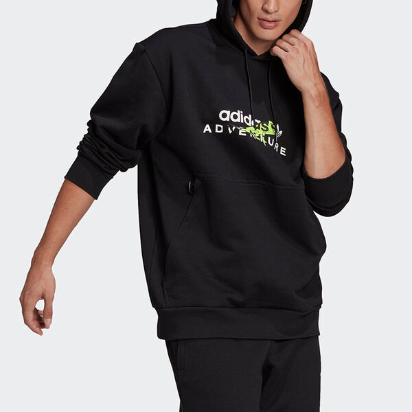 Толстовка adidas originals Adv Logo Hoody Athleisure Casual Sports Printing Pattern Black, черный — фото 4
