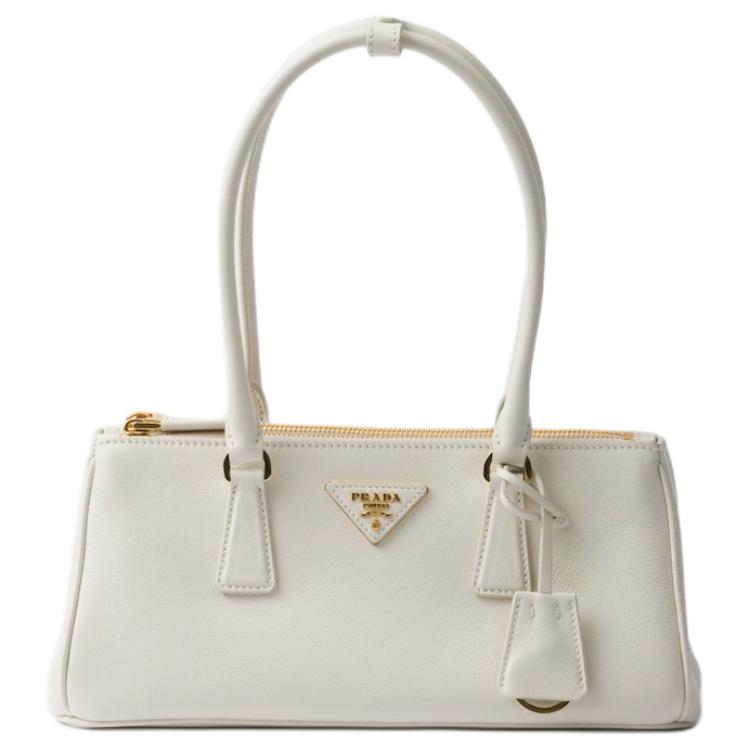 

PRADA Женская белая кожаная сумка через плечо среднего размера