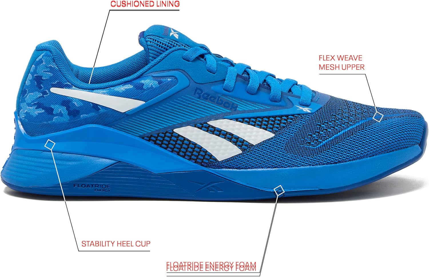 Мужские кроссовки Reebok Nano X4, для кросс-тренинга и занятий в спортзале, синий — фото 2