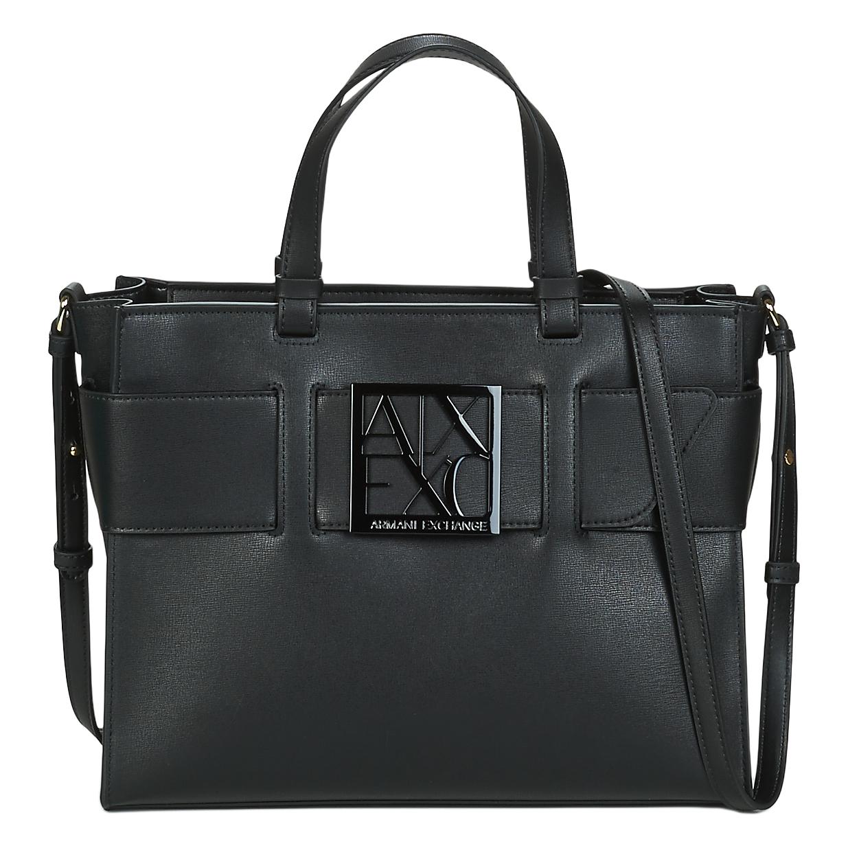 

ARMANI EXCHANGE AE PU с искусственной кожей сумка-тоут, шоппер, женская сумка, сумка через плечо черная