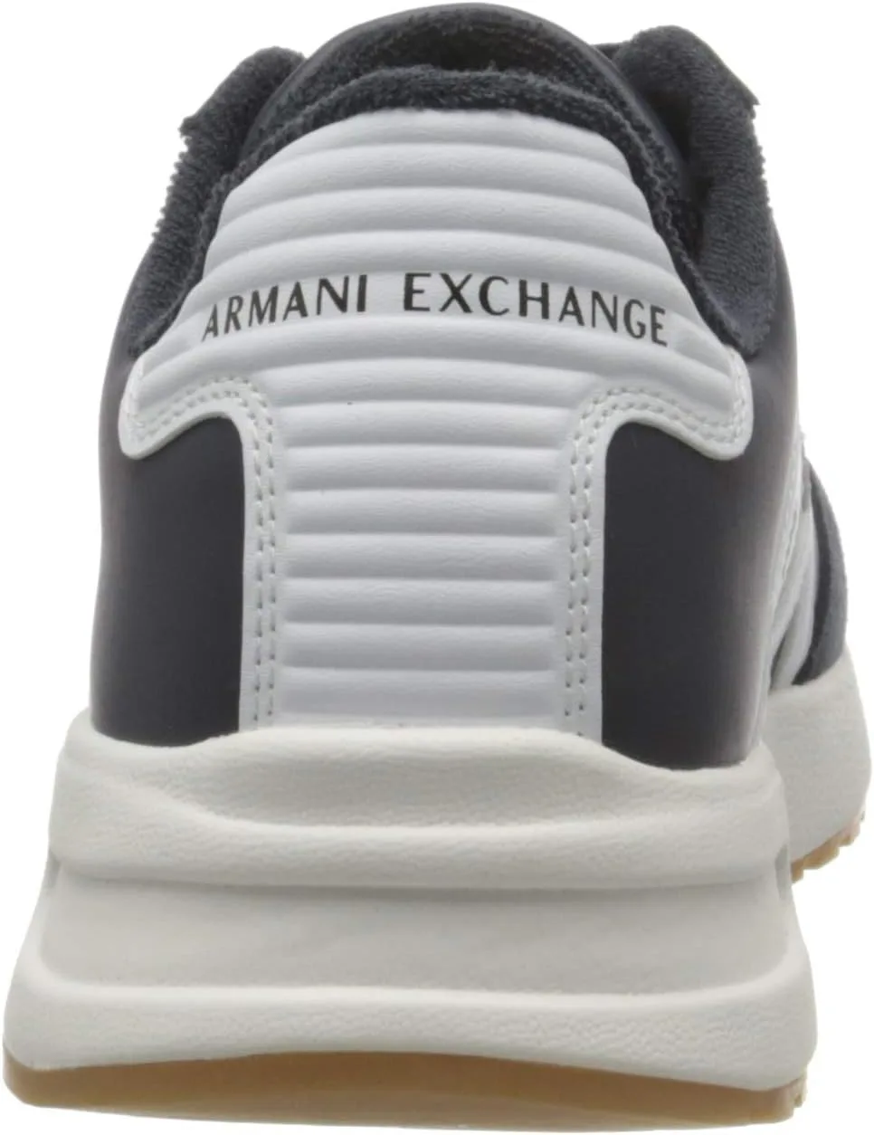 Мужские кожаные замшевые кроссовки Armani Exchange, белый/темно-синий — фото 3