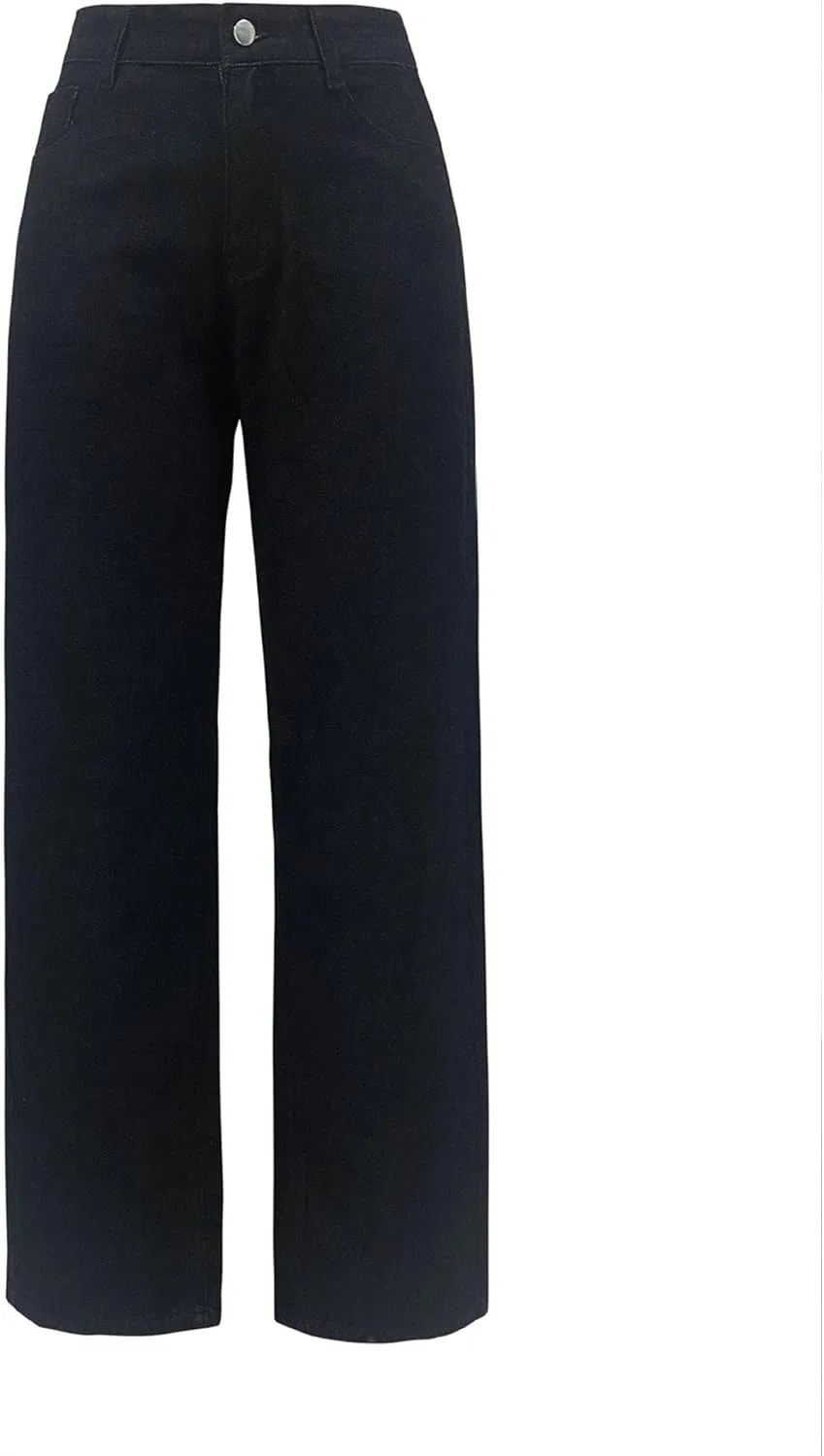 Джинсы прямые, высокие, женские, stretch, dark blue generic — фото 3