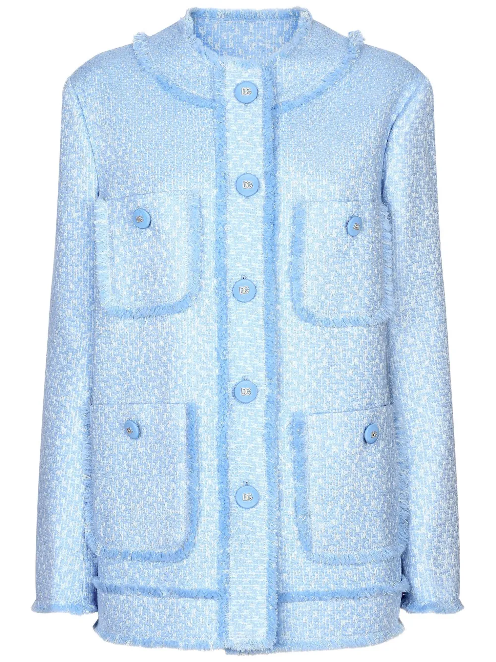 

Твидовый жакет с бахромой Dolce & Gabbana, синий